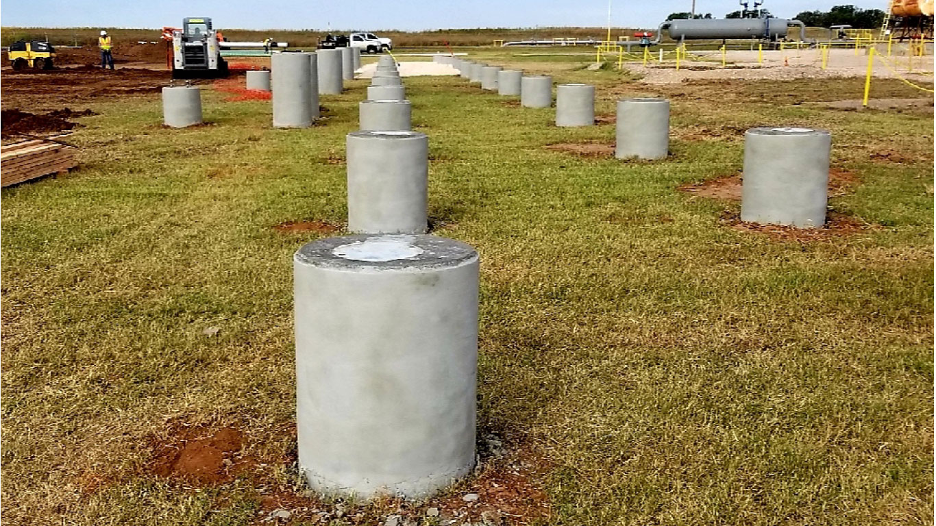 portfolio of work Concrete piers for the oil and gas industry