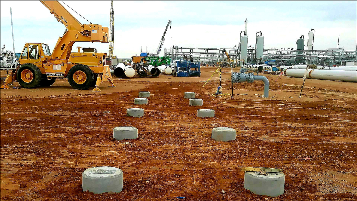 Concrete piers by W5 Construction in Oklahoma