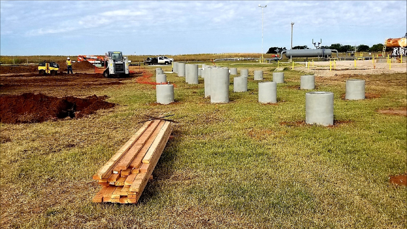 Concrete piers poured by W5 Construction in Orla TX for Velocity Enterprises