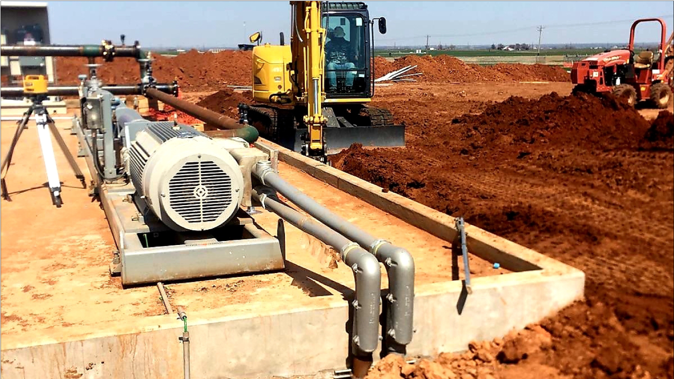 Pump station concrete pad poured by W5 Consturction Services Grandview Texas